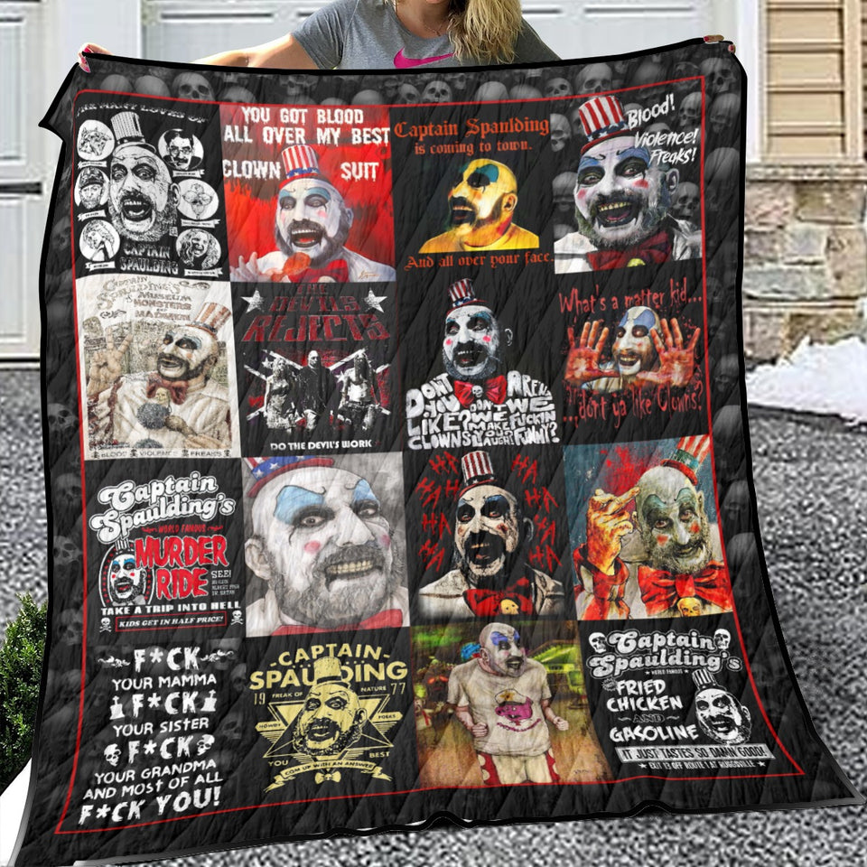 Captain Spaulding Blanket Halloween Quilt Fleece Sherpa Throw Blanket