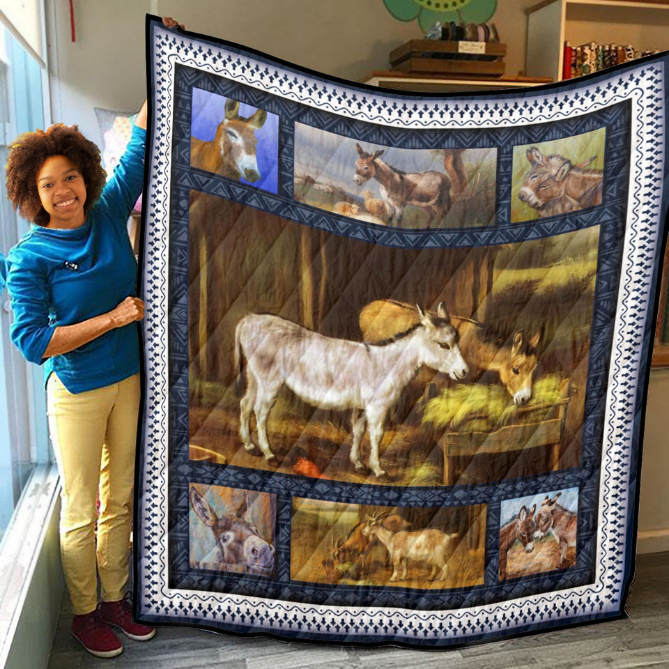 Donkey Quilt, Gifts For Donkey Lover, Birthday, Christmas, Quilt Blanket