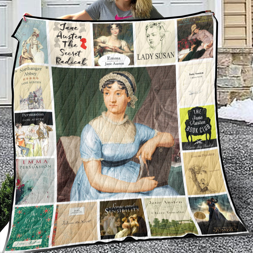 Jane Austen Books Quilt, Jane Austen - Emma Quilt Blanket