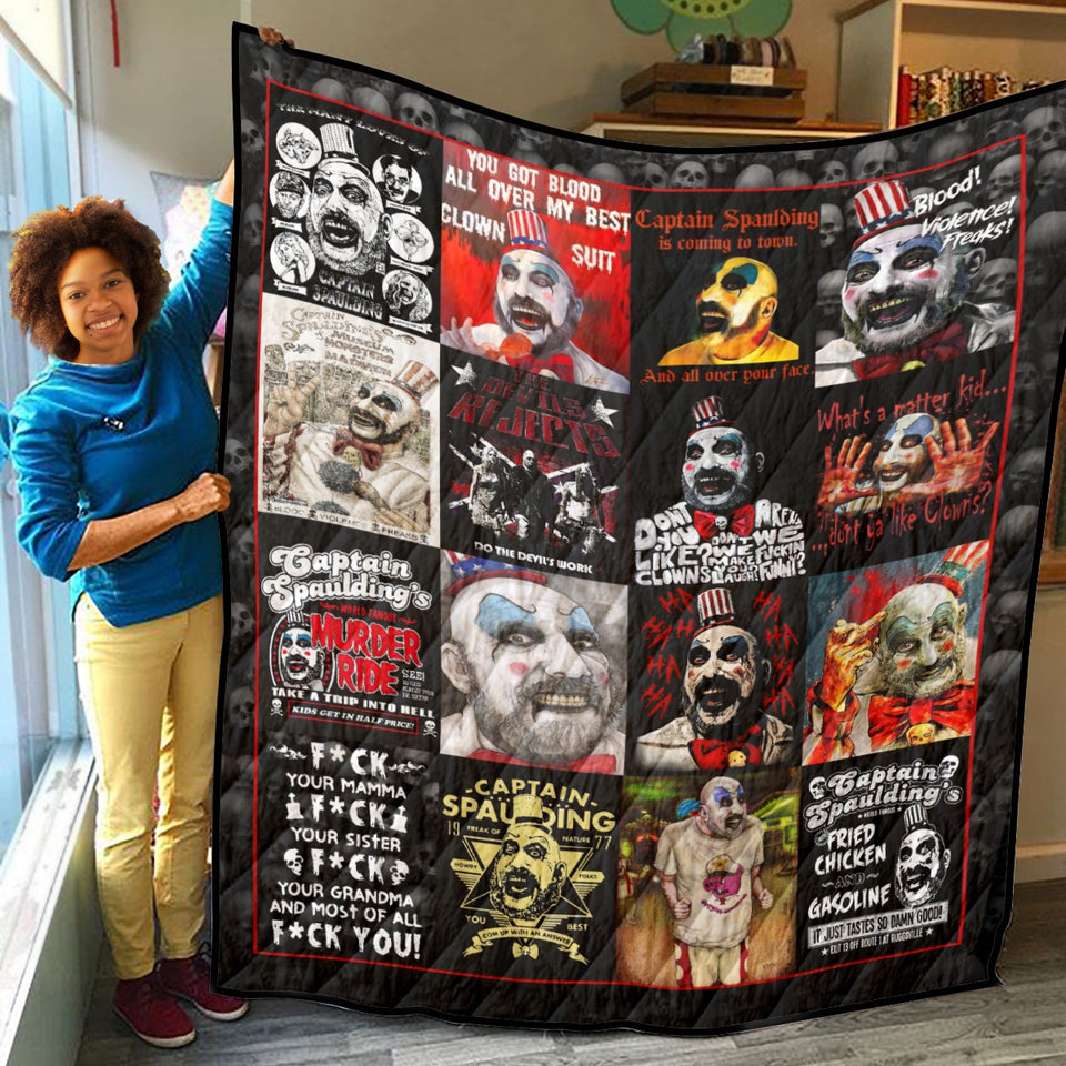 Captain Spaulding Blanket Halloween Quilt Fleece Sherpa Throw Blanket