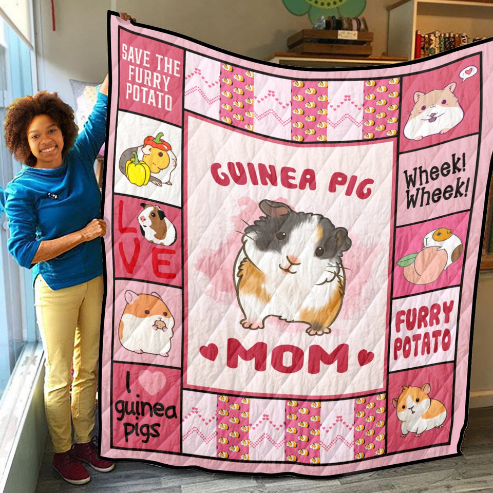 Guinea Pig Mom Quilt, Gifts For Birthday Christmas Thanksgiving Quilt Blanket