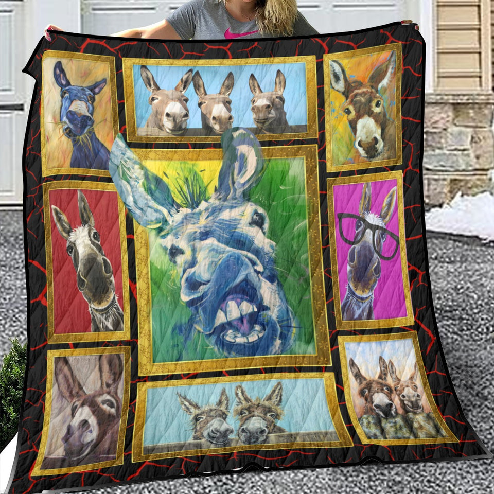 Donkey Quilt, Donkey Funny Quilt Blanket Soft and Warm, Gift Ideas