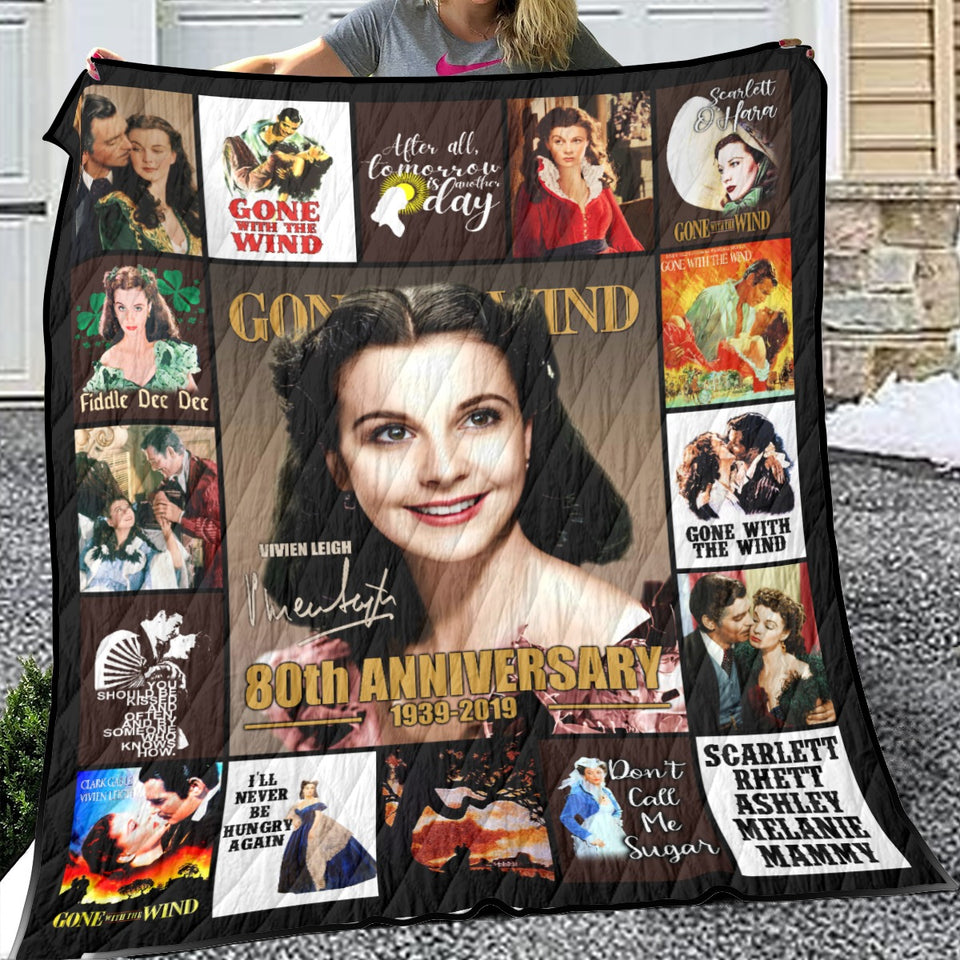 Vivien Leigh Fleece Blanket, Gone With The Wind 80th Anniversary Quilt
