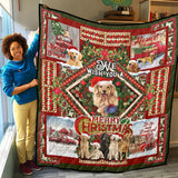 Golden Retriever. We Wish You A Merry Christmas Fleece, Sherpa Blanket