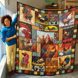Chicken Quilt, I Love Chicken Quilt Blanket Gifts For Birthday, Christmas