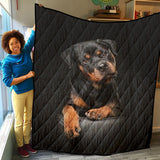 Black Rottweiler Quilt - Black Rottweiler Quilt Blanket - Rottweiler Gifts