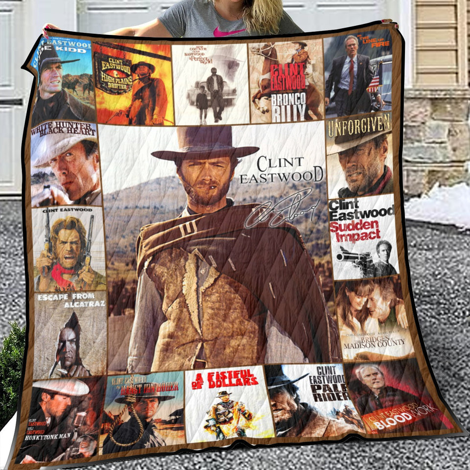 Clint Eastwood Quilt, Cowboy Movies Quilt, Cowboy Blanket
