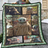 Baby Yoda Quilt, Star Wars Blanket - The Mandalorian Quilt Soft & Warm Gift Idea
