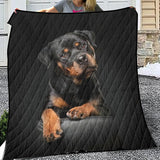 Black Rottweiler Quilt - Black Rottweiler Quilt Blanket - Rottweiler Gifts