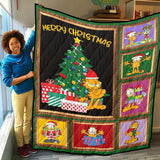 Garfield Christmas Blanket, Merry Christmas Quilt, Fleece, Sherpa Blanket