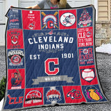 Cleveland Indians Quilt, Cleveland Indians Baseball Blanket Soft and Warm