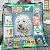 Goldendoodle Quilt, Happy Lovely Puppies Quilt Blanket, Dog Gift Dog Lover