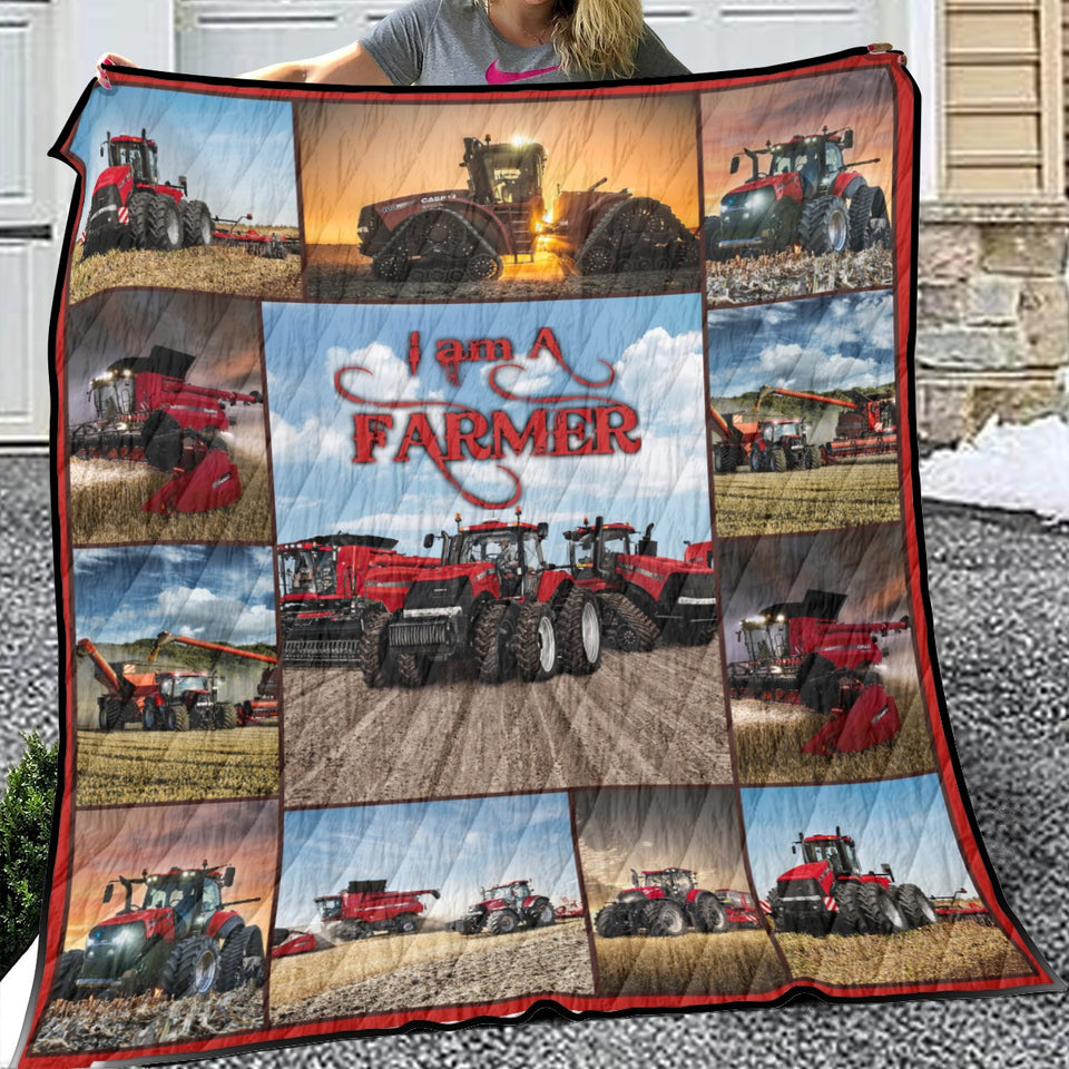 Case IH Tractor Collection Quilt, I Am A Farmer Quilt Blanket