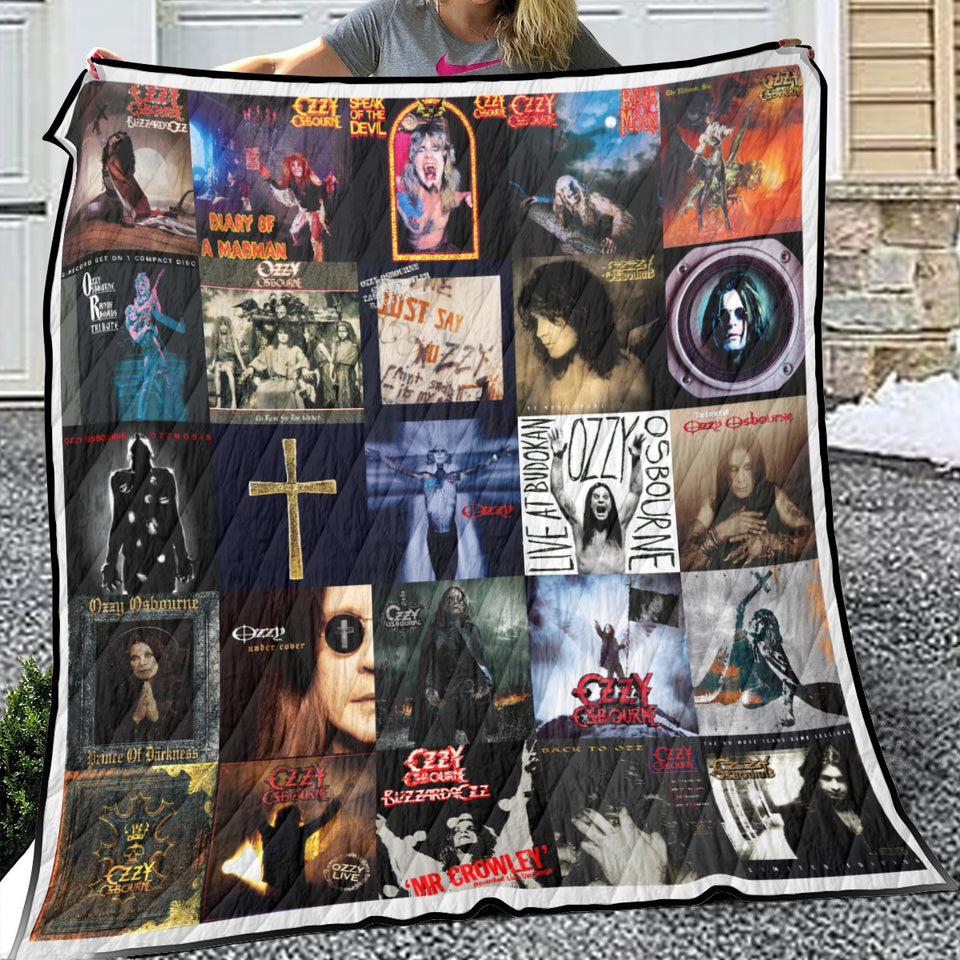 Ozzy Osbourne Blanket Fleece Sherpa Throw Quilt for Bedroom Living Room Sofa V3