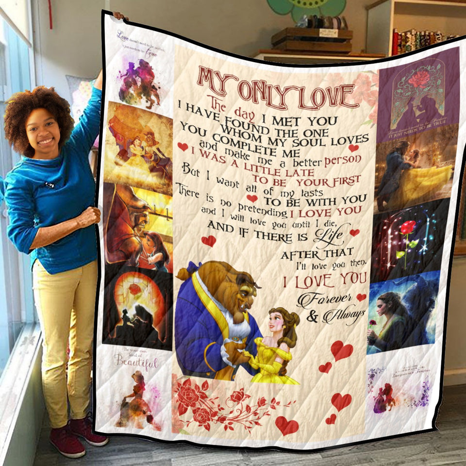 Beauty and the Beast Quilt, My Only Love - Forever and Always Quilt Blanket