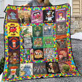 The Muppets Blanket Muppet Show Quilt Fleece Sherpa Throw Blanket