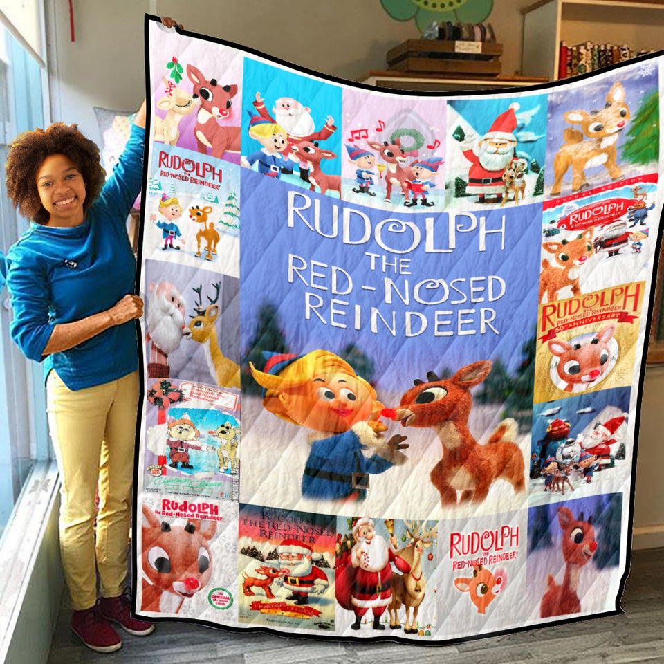 Rudolph The Red Nosed Reindeer Quilt, Christmas TV special Blanket Soft and Warm