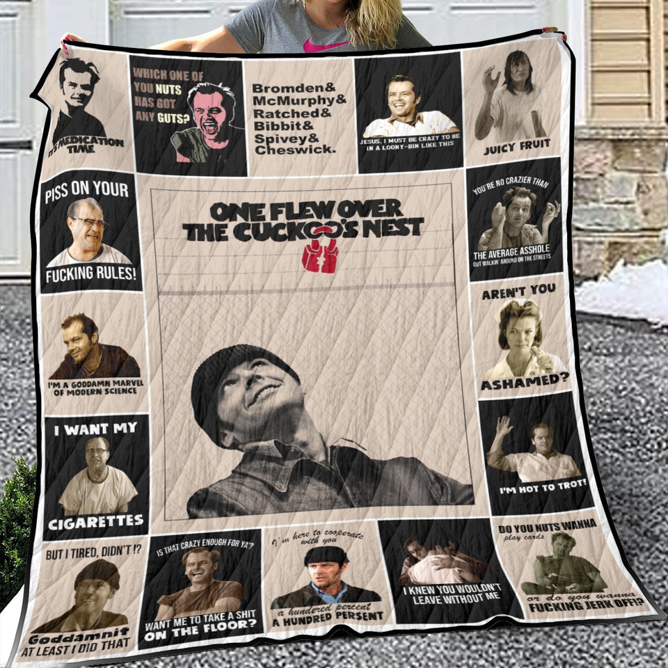 Jack Nicholson Quilt, One Flew Over Tahe Cuckoo’s Nest Quilt Blanket