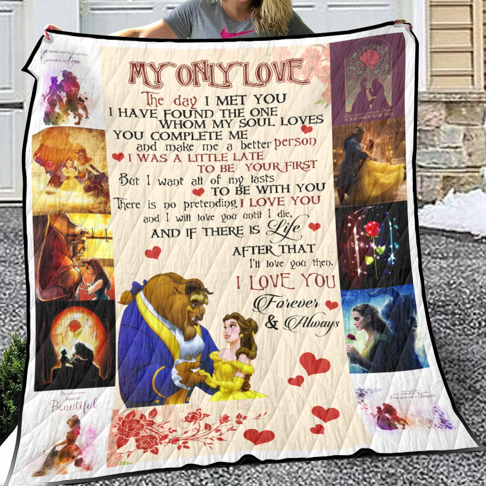 Beauty and the Beast Quilt, My Only Love - Forever and Always Quilt Blanket