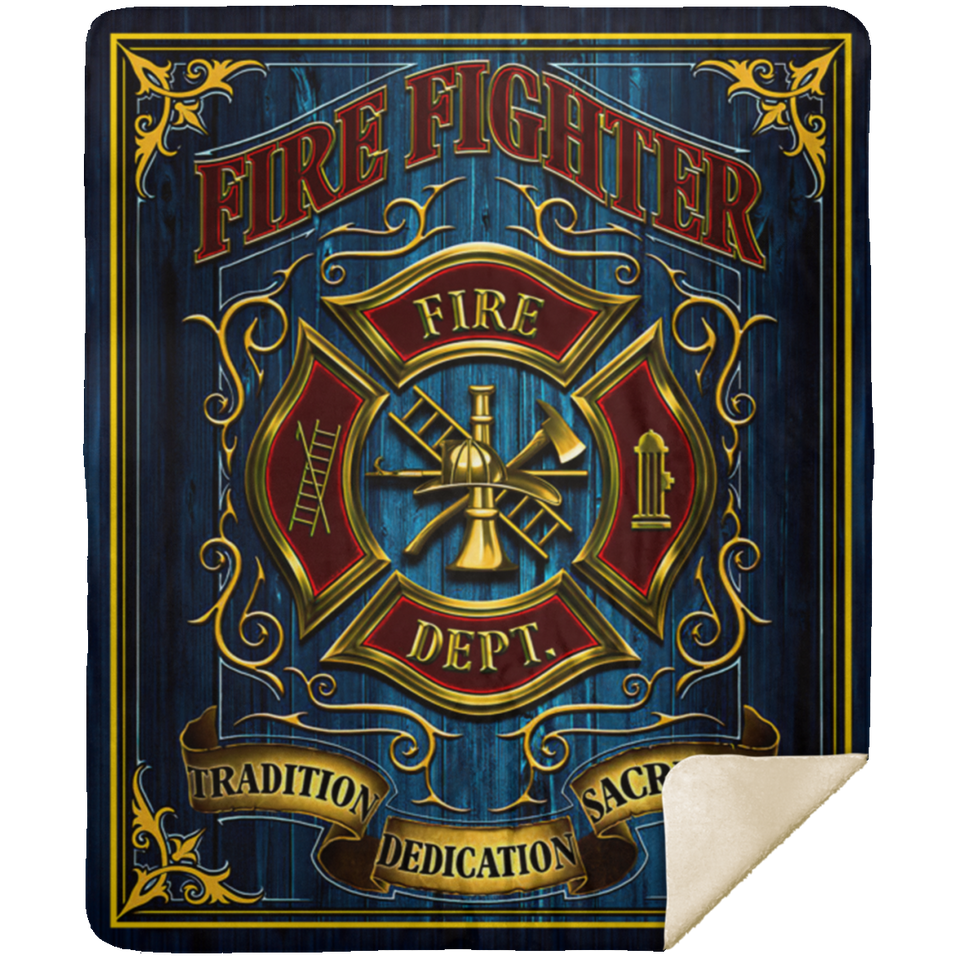 Firefighter Blanket, Firefighter Fleece, Sherpa Blankets Soft and Warm - MSHM Premium Mink Sherpa Blanket 50x60