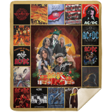 AC/DC Band Blanket, AC/DC Albums Fleece, Sherpa Blanket Ver2 MSHM Premium Mink Sherpa Blanket 50x60