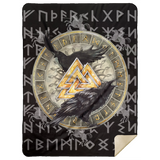 Viking Odin Blanket, Ravens in Celtic and Norse Mythology Fleece, Sherpa Blanket - MSHL Premium Mink Sherpa Blanket 60x80