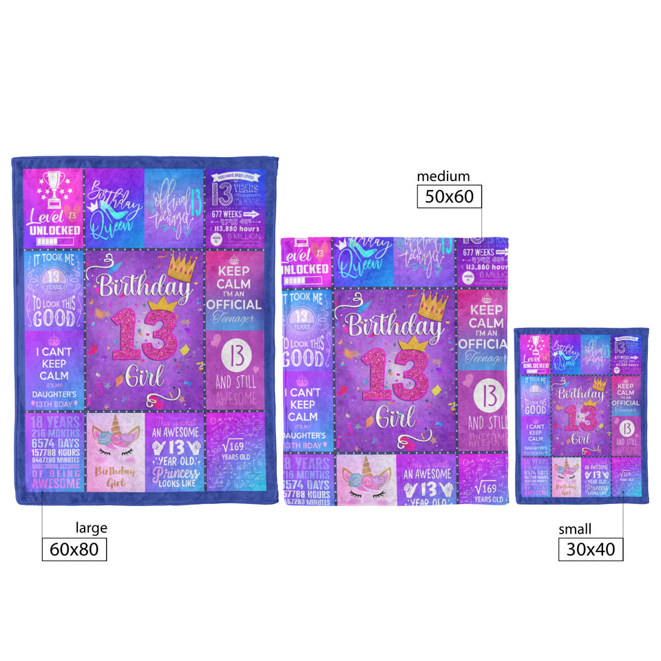 13th Birthday Blanket for Girls Gifts copy