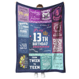 13th Birthday Decorations for Girls Gifts for 13 Year Old Girls Blanket