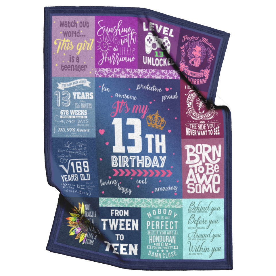 13th Birthday Decorations for Girls Gifts for 13 Year Old Girls Blanket