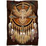 Native American Beadwork Owl Mandala Blanket