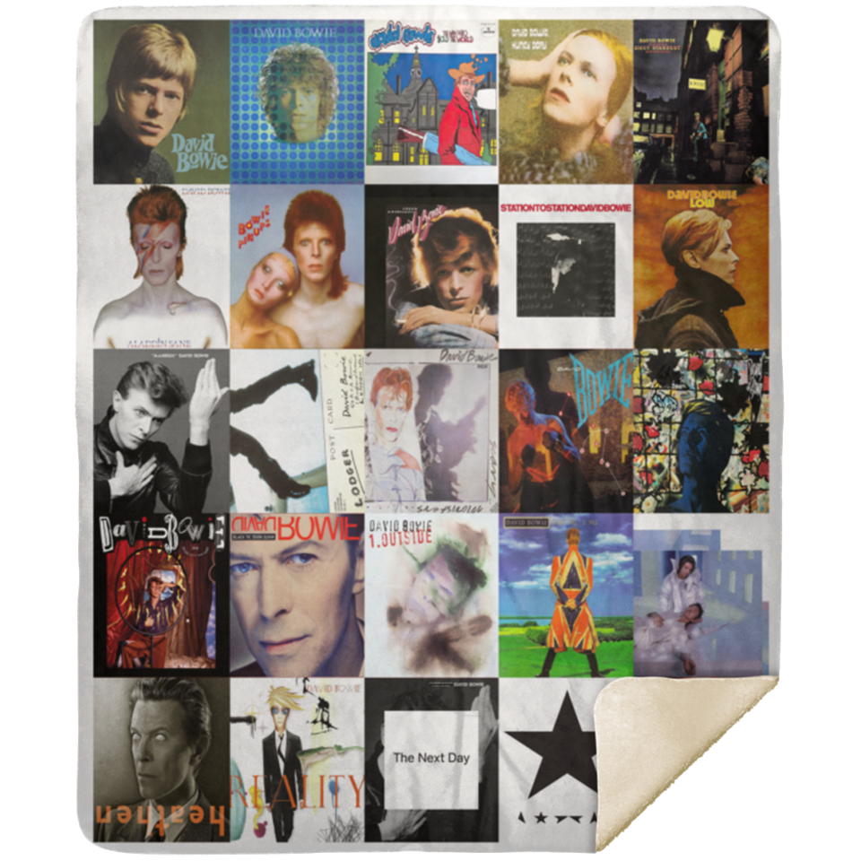 David Bowie Blanket, David Bowie For Fan Fleece, Sherpa Blanket - MSHM Premium Mink Sherpa Blanket 50x60