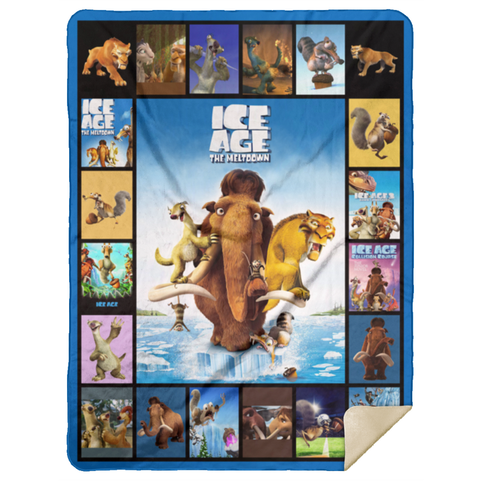 Ice Age Movies Blanket Ice Age 3D Quilt Fleece Sherpa Throw Blanket - MSHL Premium Mink Sherpa Blanket 60x80