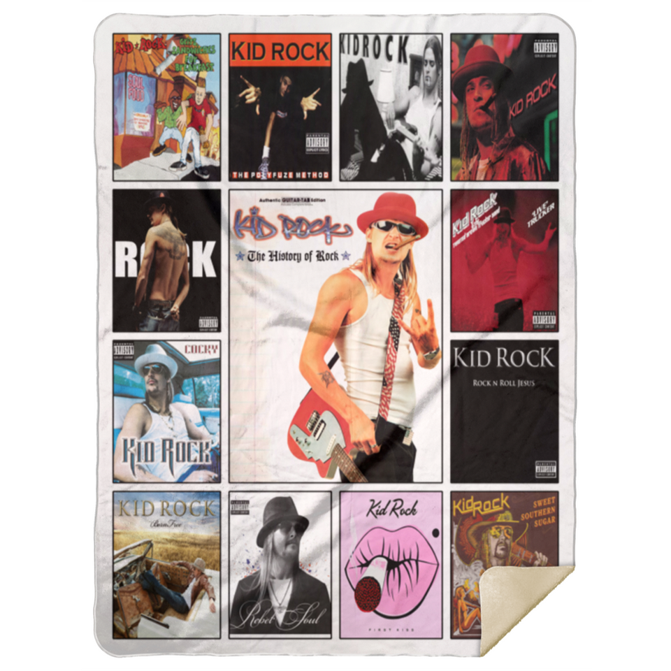 Kid Rock Blanket, Kid Rock Albums Fleece, Sherpa Blanket For Fans - MSHL Premium Mink Sherpa Blanket 60x80