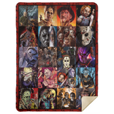 Horror Movies Blanket, Horror Characters Fleece, Sherpa Blanket for Halloween MSHL Premium Mink Sherpa Blanket 60x80