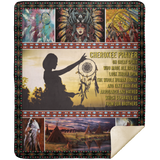 Native American - Cherokee Blanket Native American Quilt Fleece Sherpa Throw - MSHM Premium Mink Sherpa Blanket 50x60