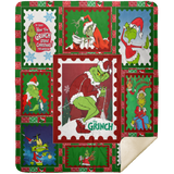 The Grinch Christmas Blanket, The Grinch Fleece, Sherpa Blanket MSHM Premium Mink Sherpa Blanket 50x60