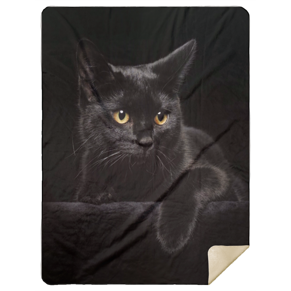 Black Cat Blanket- MSHL Premium Mink Sherpa Blanket 60x80