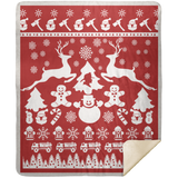 Ugly Christmas Holiday Firefighter Blanket Merry Christmas Quilt Fleece Sherpa - MSHM Premium Mink Sherpa Blanket 50x60