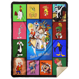 LOONEY TUNES Quilt Fleece Sherpa Throw Blanket for Bedroom Living Room Sofa - MSHL Premium Mink Sherpa Blanket 60x80