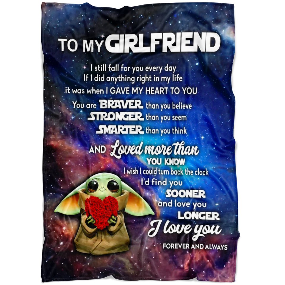 To My Girlfriend I Fall For You Every Day Blanket copy