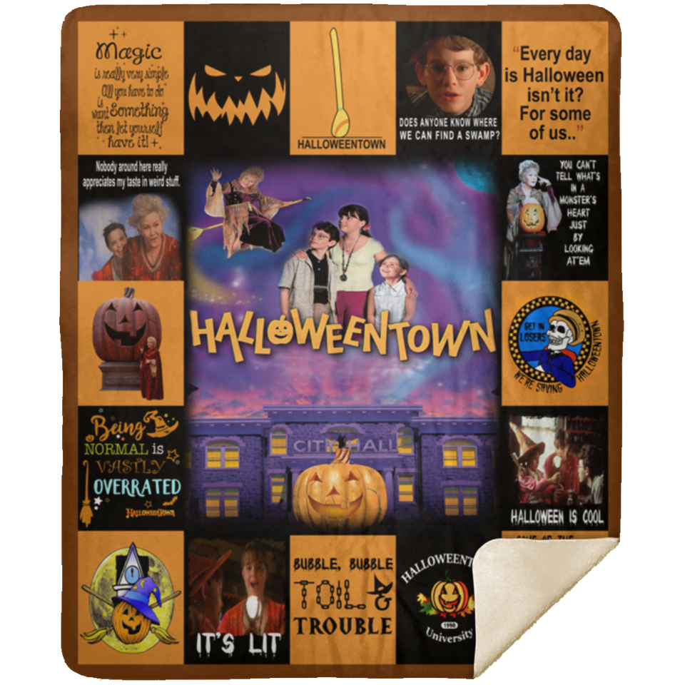 Halloweentown Blanket, Best Halloween Movies and TV Shows Blanket, Fleece, Sherpa Blankets, Throw Bed Blankets Soft and Warm comforters Bed Couch Living Room - MSHM Premium Mink Sherpa Blanket 50x60