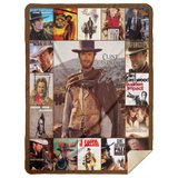 Clint Eastwood Blanket, Cowboy Movies Fleece, Sherpa Blanket MSHL Premium Mink Sherpa Blanket 60x80