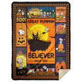 Great Pumpkin Snoopy Blanket, Snoopy Fleece Blanket, Halloween Sherpa Blanket - MSHL Premium Mink Sherpa Blanket 60x80