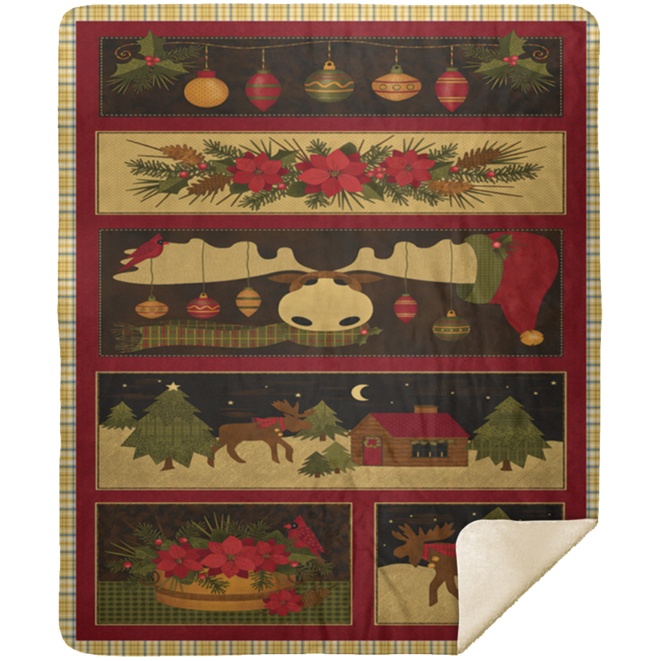 Moose Christmas - MSHM Premium Mink Sherpa Blanket 50x60