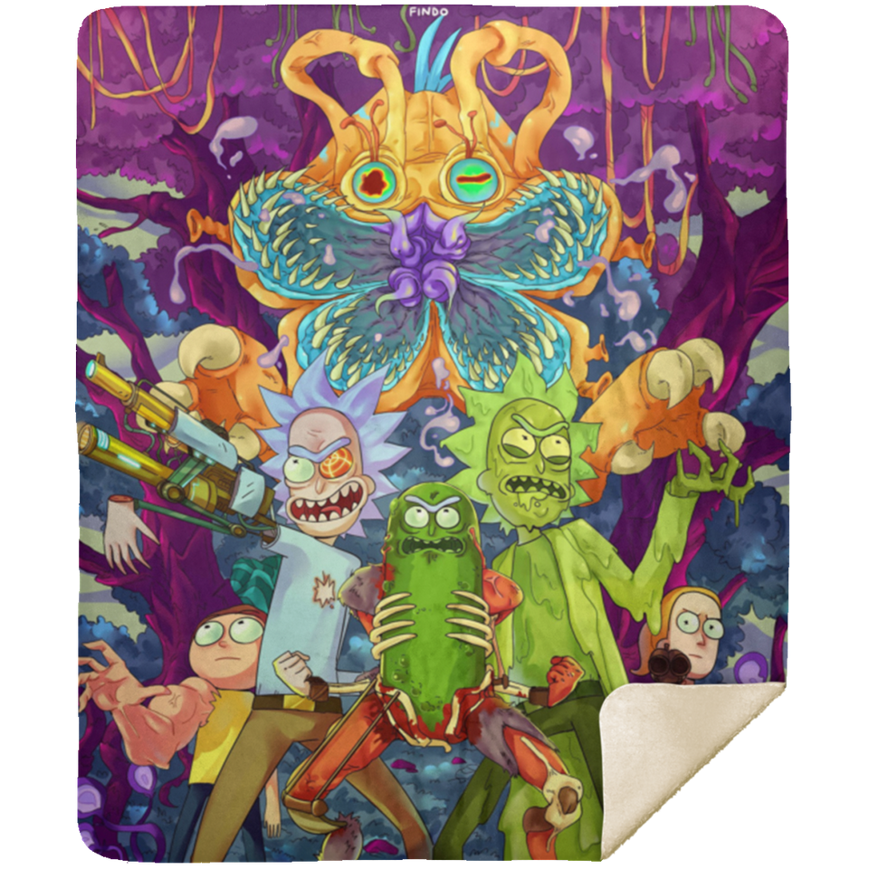 Rick And Morty Blanket, American Cartoon Fleece, Sherpa Blanket MSHM Premium Mink Sherpa Blanket 50x60