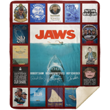JAWS Blanket, Horror Movie Quilt, Halloween Fleece, Sherpa Blankets MSHM Premium Mink Sherpa Blanket 50x60