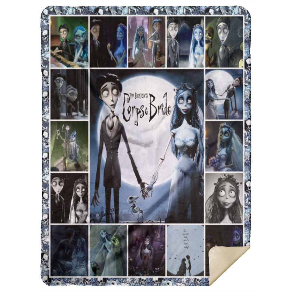 Corpse Bride Blanket, Tim Burton's Corpse Bride Fleece, Sherpa Blanket MSHL Premium Mink Sherpa Blanket 60x80