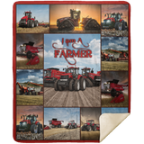 Case IH Tractor Collection Blanket, I Am A Farmer Quilt, Fleece ,Sherpa Blanket MSHM Premium Mink Sherpa Blanket 50x60