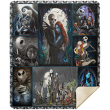 Nightmare Before Christmas Fleece, Sherpa Blanket, Jack Skellington Blanket MSHM Premium Mink Sherpa Blanket 50x60