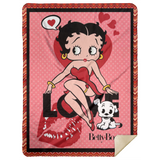 Betty Boop Blanket Betty Boop Lipstick Quilt Fleece Sherpa Throw Blanket - MSHL Premium Mink Sherpa Blanket 60x80
